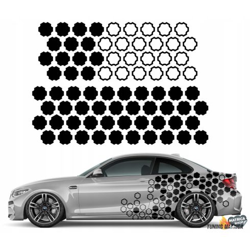 Hexagon autó tuning matrica 1 oldal